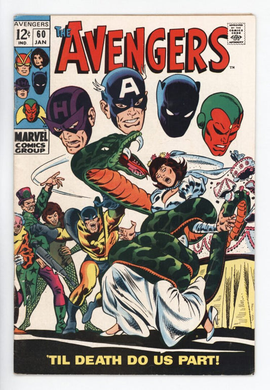 Avengers #60  VG  Marriage of Janet Van Dyne and Hank Pym