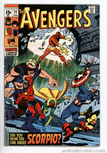 Avengers #72 1st team App. of the Zodiac Cartel VG+