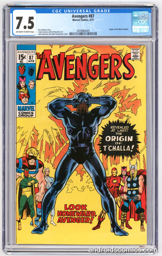 Avengers #87  CGC 7.5  Origin of Black Panther