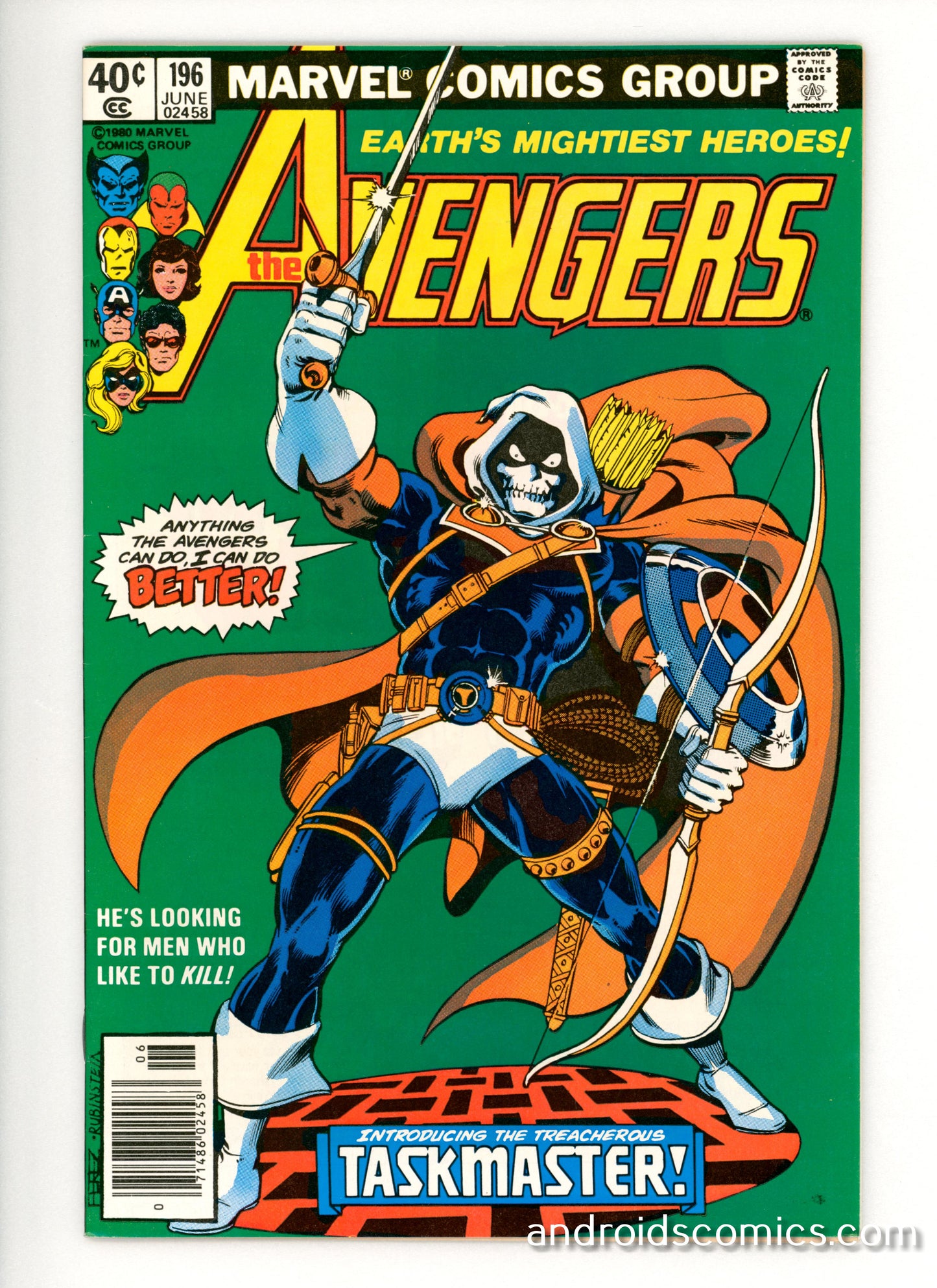 Avengers #196  VF/NM  Origin & 1st App. of Taskmaster