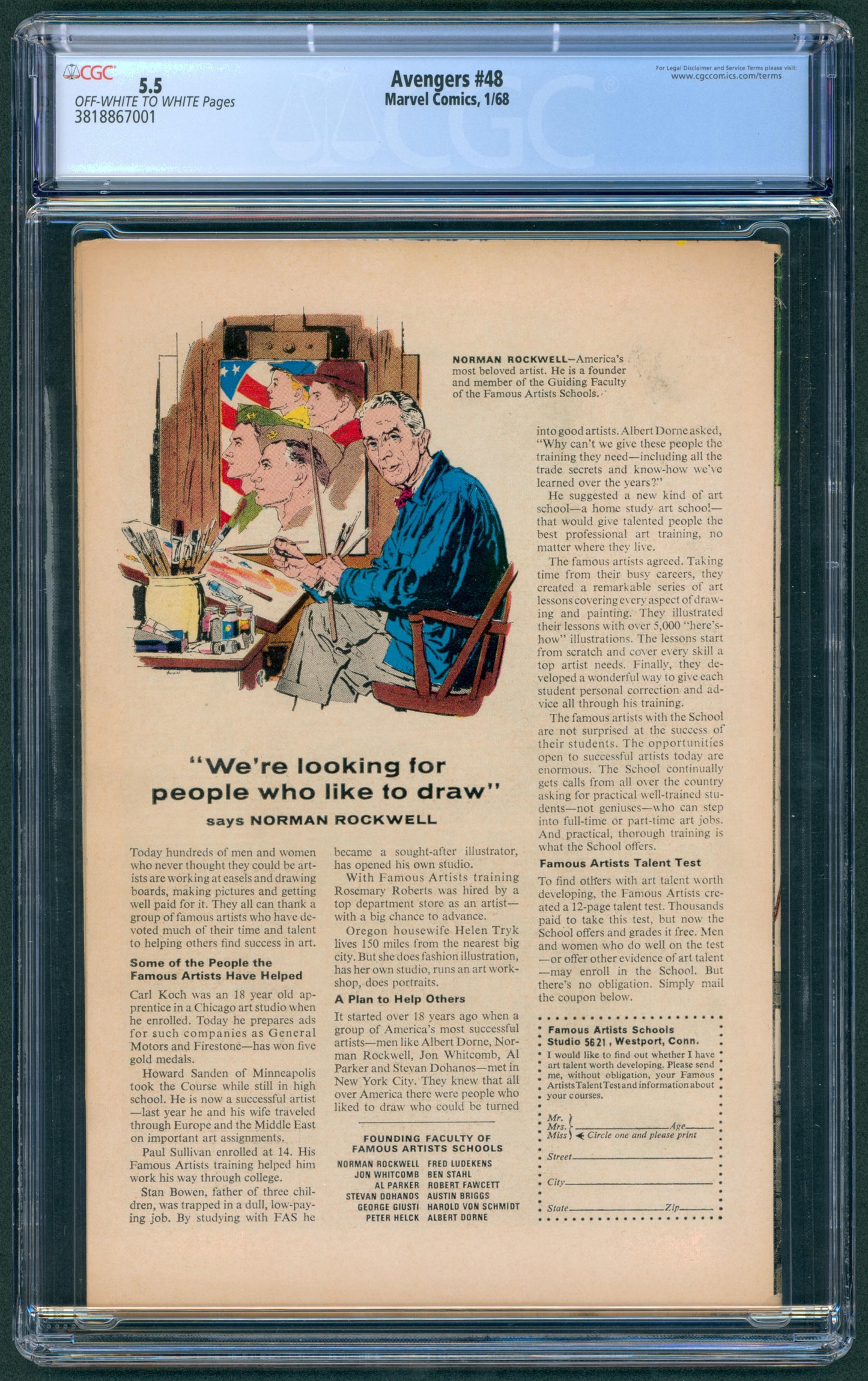 Avengers #48  CGC 5.5  1st App. of the new Black Knight (Dane Whitman)