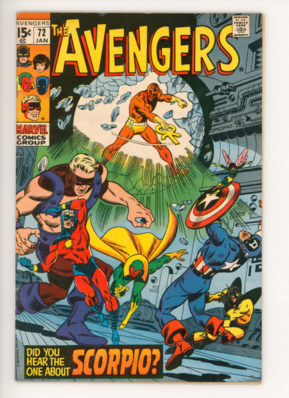 Avengers #72  FN  1st team App. of the Zodiac Cartel