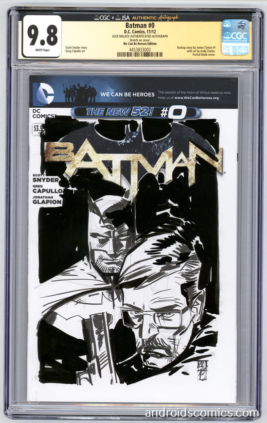 Batman #0  CGC JSA 9.8 Signed & Sketched by Alex Maleev
