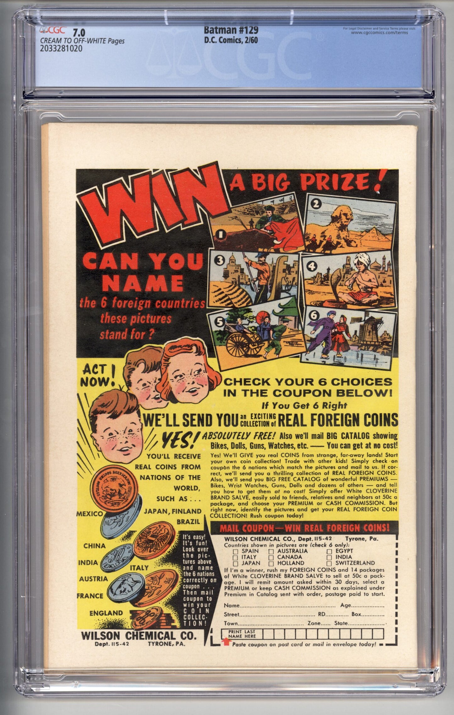 Batman #129  CGC 7.0  Origin of Robin retold