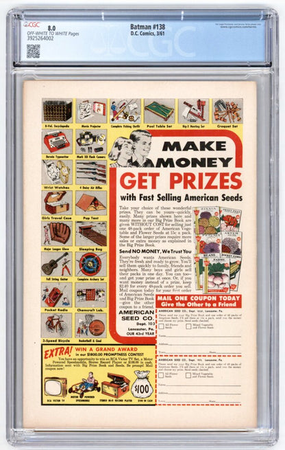 Batman #138  CGC 8.0
