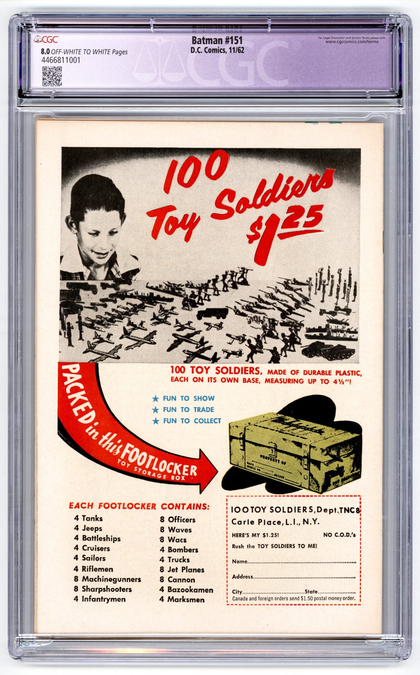 Batman #151  CGC 8.0  Shelly Moldoff Authenticated Autograph