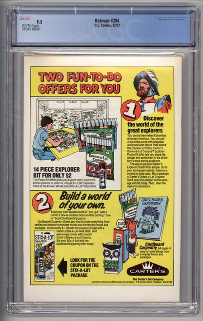 Batman #294  CGC 9.2