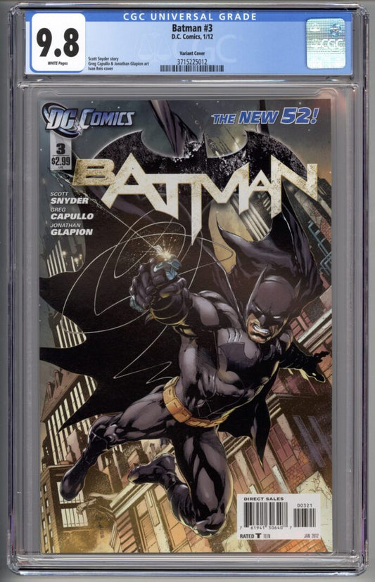 Batman #3  Variant Cover  CGC 9.8  1st cameo App.of The Court of Owls