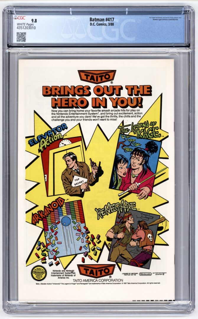 Batman #417 CGC 9.8 1st App. of KGBeast