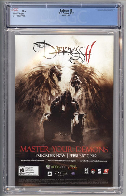 Batman #6  Variant  CGC 9.6  1st full team appearance of The Court of Owls