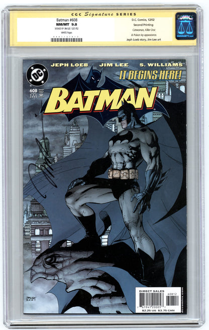 Batman #608  CGC 9.8  2nd Print  Signed by Jim Lee
