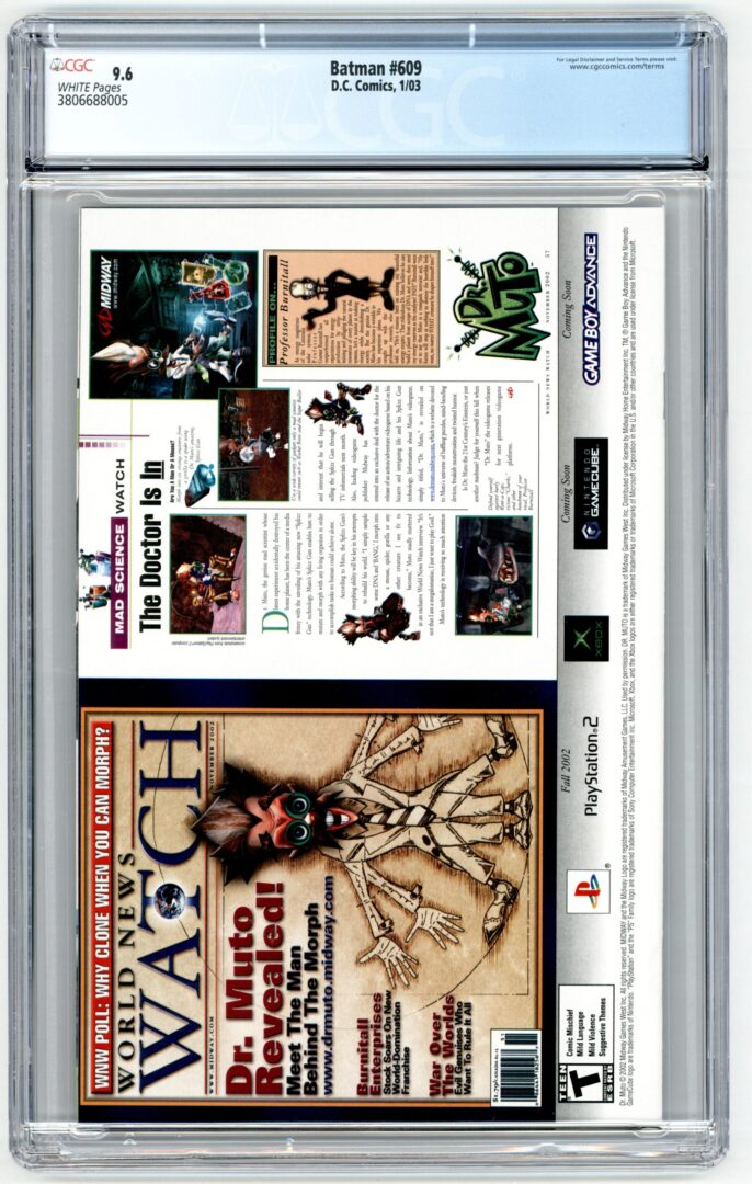 Batman #609  CGC 9.6  1st App. of Thomas Elliot