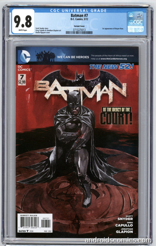 Batman #7  Variant Cover  CGC 9.8  1st App. of Harper Row