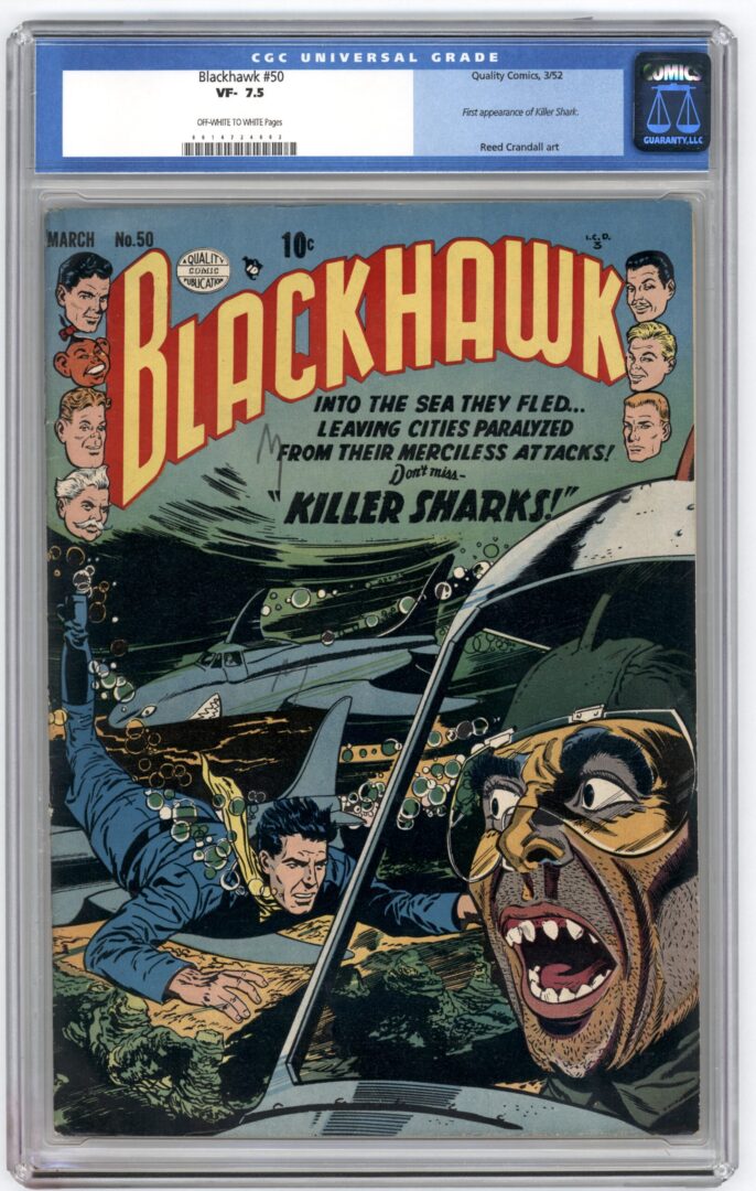 Blackhawk #50  CGC 7.5  1st appearance of Killer Shark