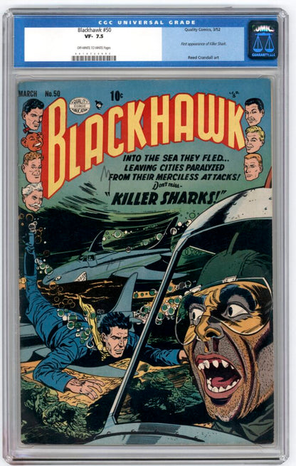 Blackhawk #50  CGC 7.5  1st appearance of Killer Shark