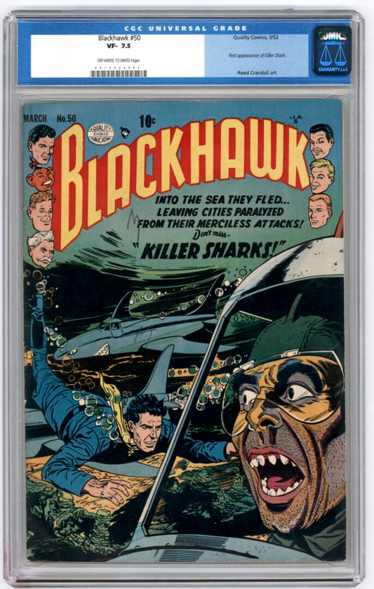 Blackhawk #50  CGC 7.5  1st appearance of Killer Shark