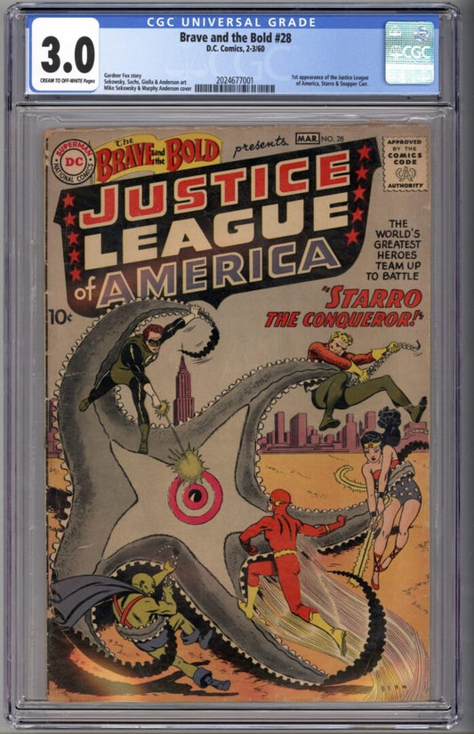 Brave and the Bold #28  CGC 3.0  1st appearance of the Justice League & Starro