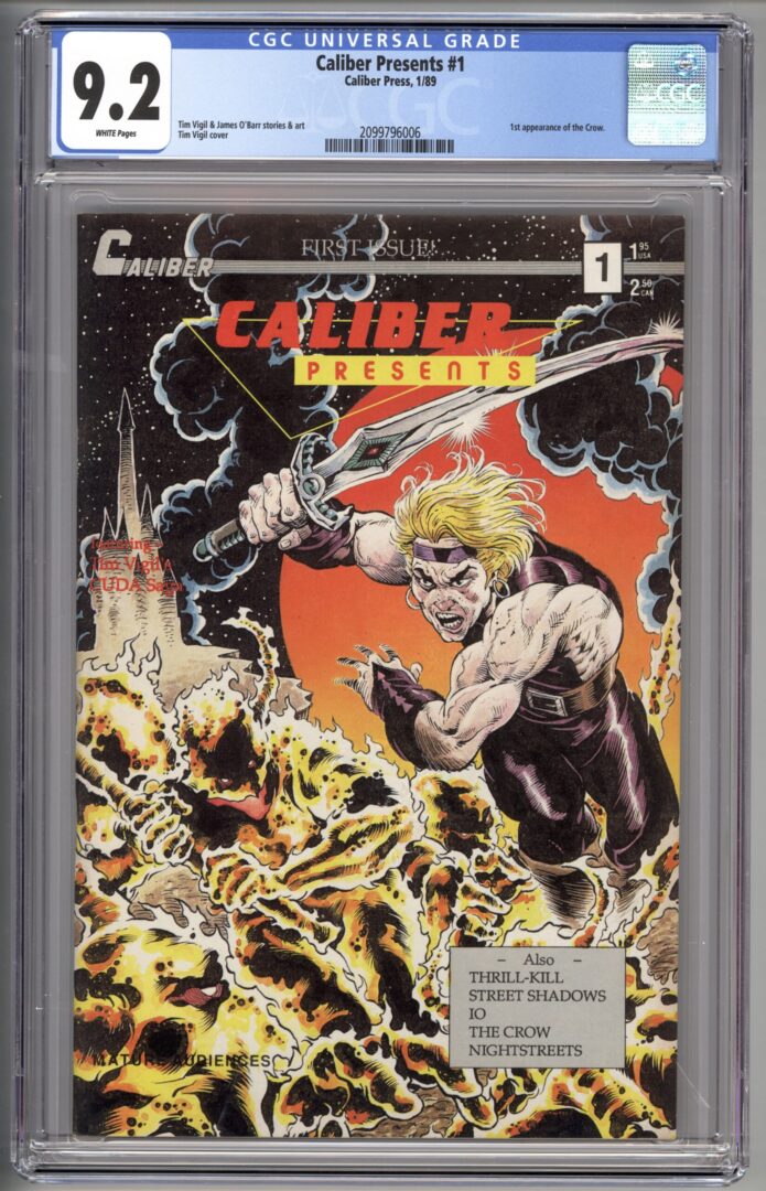 Caliber Presents #1  CGC 9.2  1st appearance of the Crow