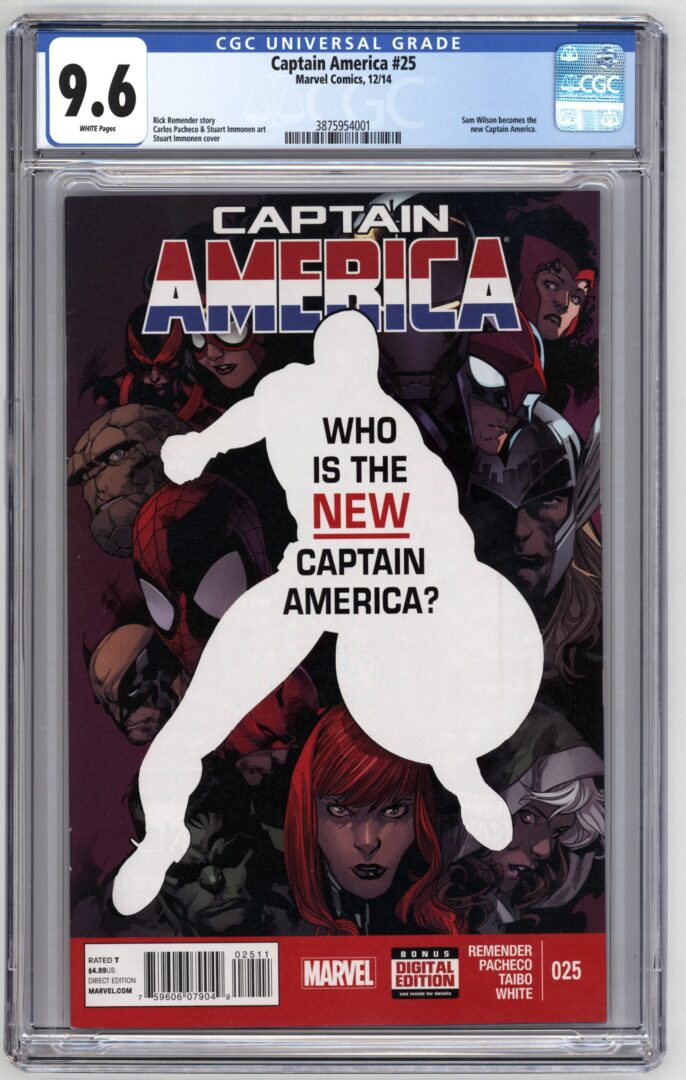 Captain America #25  CGC 9.6  1st App. of Sam Wilson as Captain America