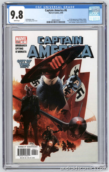 Captain America #6  CGC 9.8  1st App. of Winter Soldier