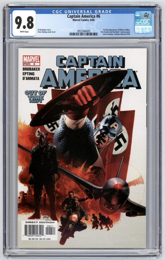Captain America #6  CGC 9.8  1st full App. of Winter Soldier