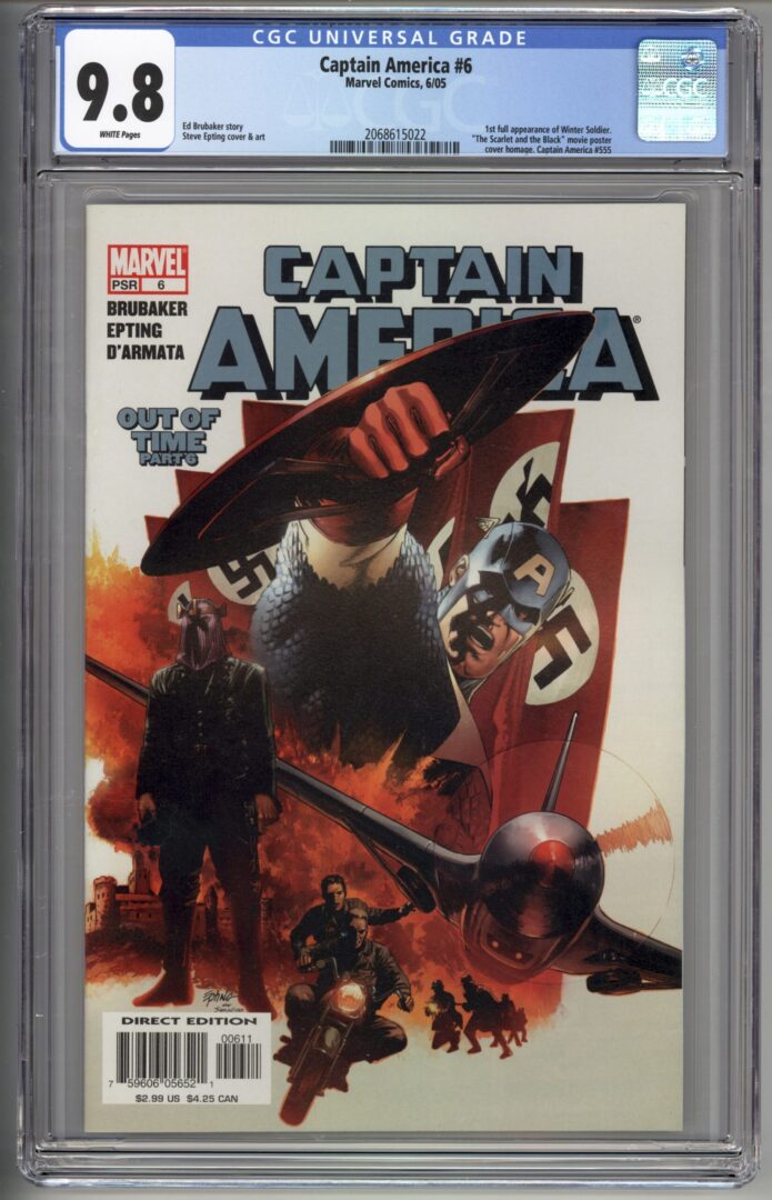 Captain America #6  CGC 9.8  1st full appearance of Winter Soldier