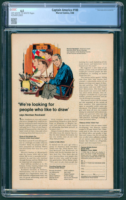 Captain America #100  CGC 6.5