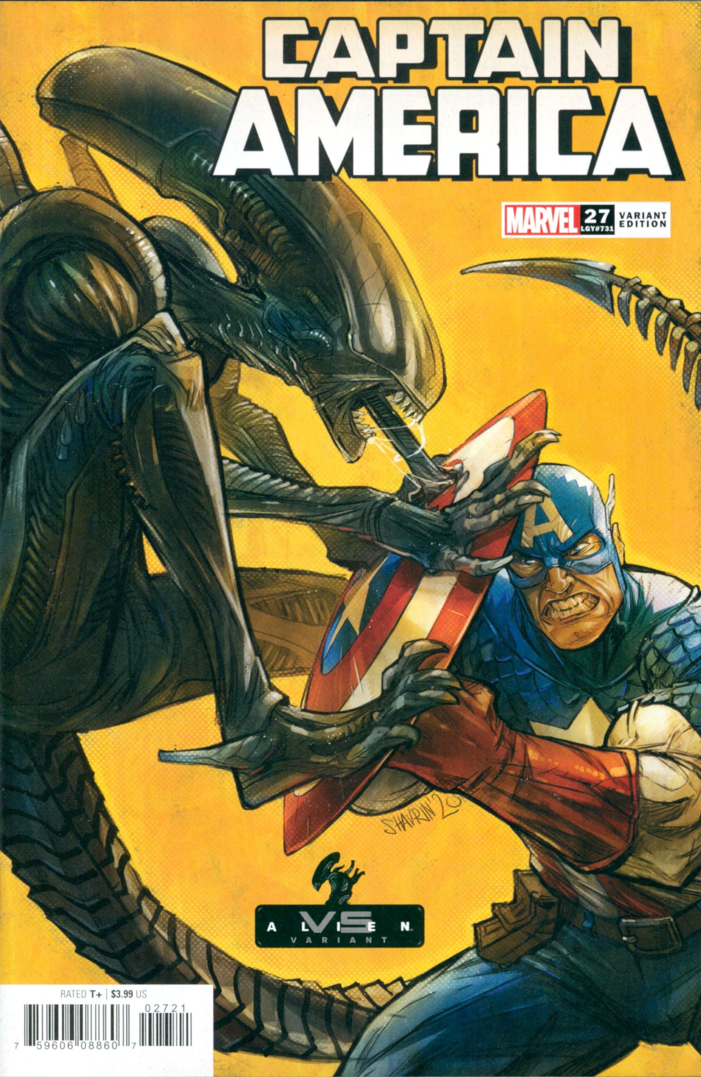 Captain America #27 Shavrin Marvel vs Alien Variant
