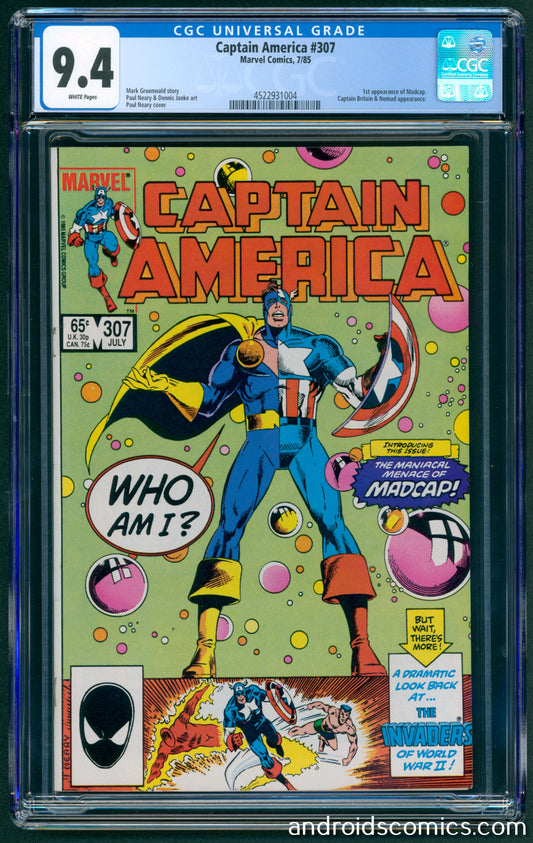 Captain America #307  CGC 9.4  1st App. of Madcap