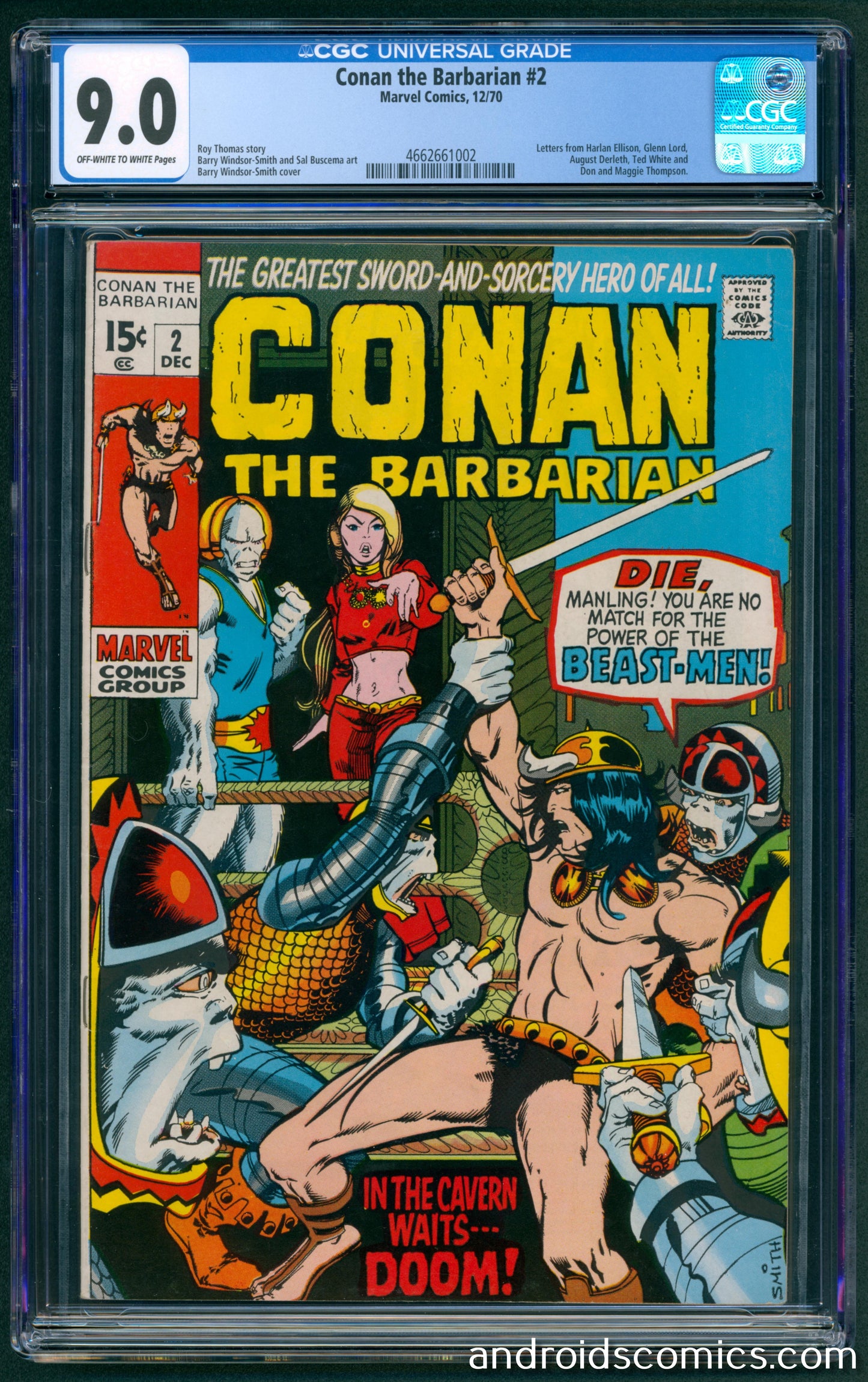 Conan the Barbarian #2  CGC 9.0