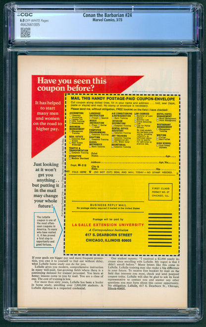 Conan the Barbarian #24  CGC 6.0  1st App. of Red Sonja