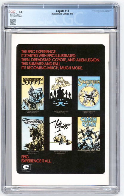 Coyote #11  CGC 9.6  1st Todd McFarlane published artwork