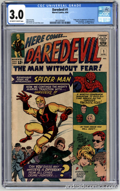 Daredevil #1  CGC 3.0 Origin & 1st App. of Daredevil