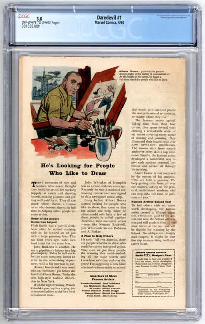 Daredevil #1  CGC 3.0 Origin & 1st App. of Daredevil