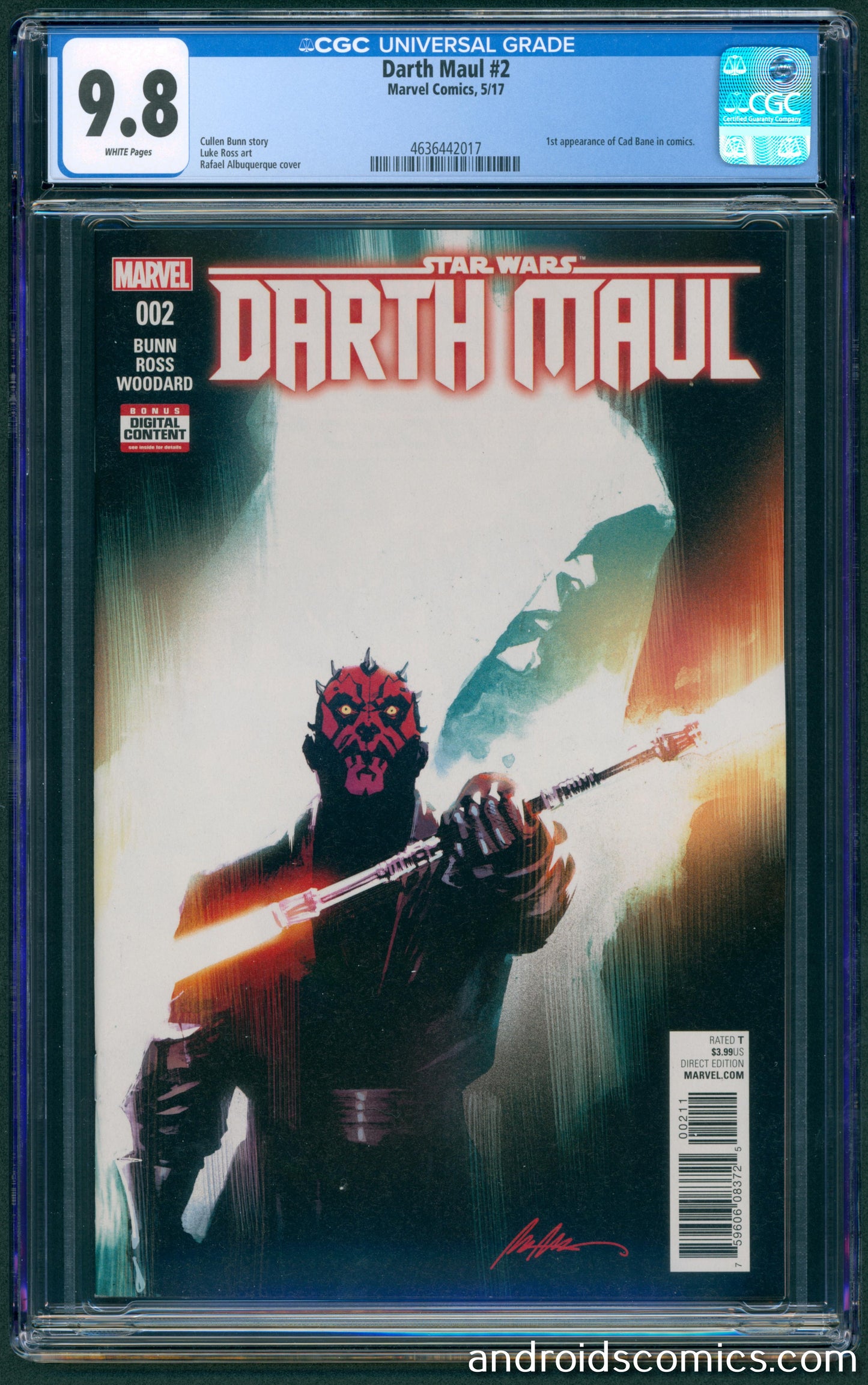 Star Wars Darth Maul #2  CGC 9.8 1st App. of Cad Bane