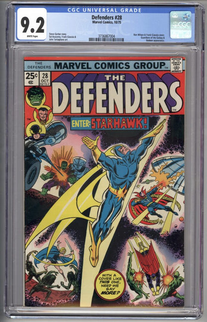 Defenders #28  CGC 9.2  1st full App. of Starhawk
