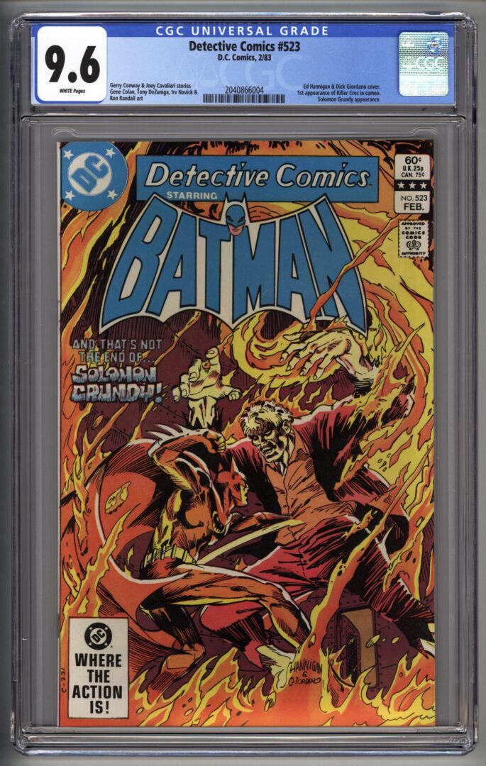 Detective Comics #523  CGC 9.6  1st appearance of Killer Croc in Cameo