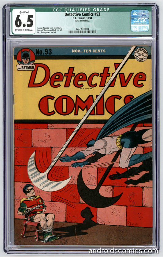 Detective Comics #93  CGC 6.5