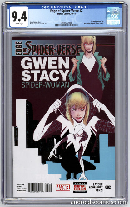Edge of Spider-Verse #2 CGC 9.4  1st App. of Spider-Gwen