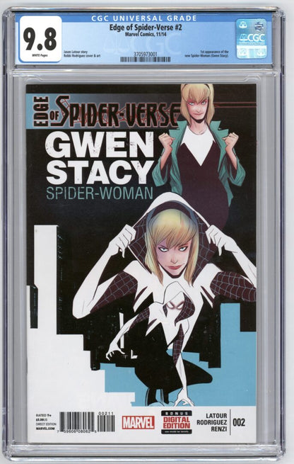 Edge of Spider-Verse #2  CGC 9.8  1st appearance of Spider-Gwen