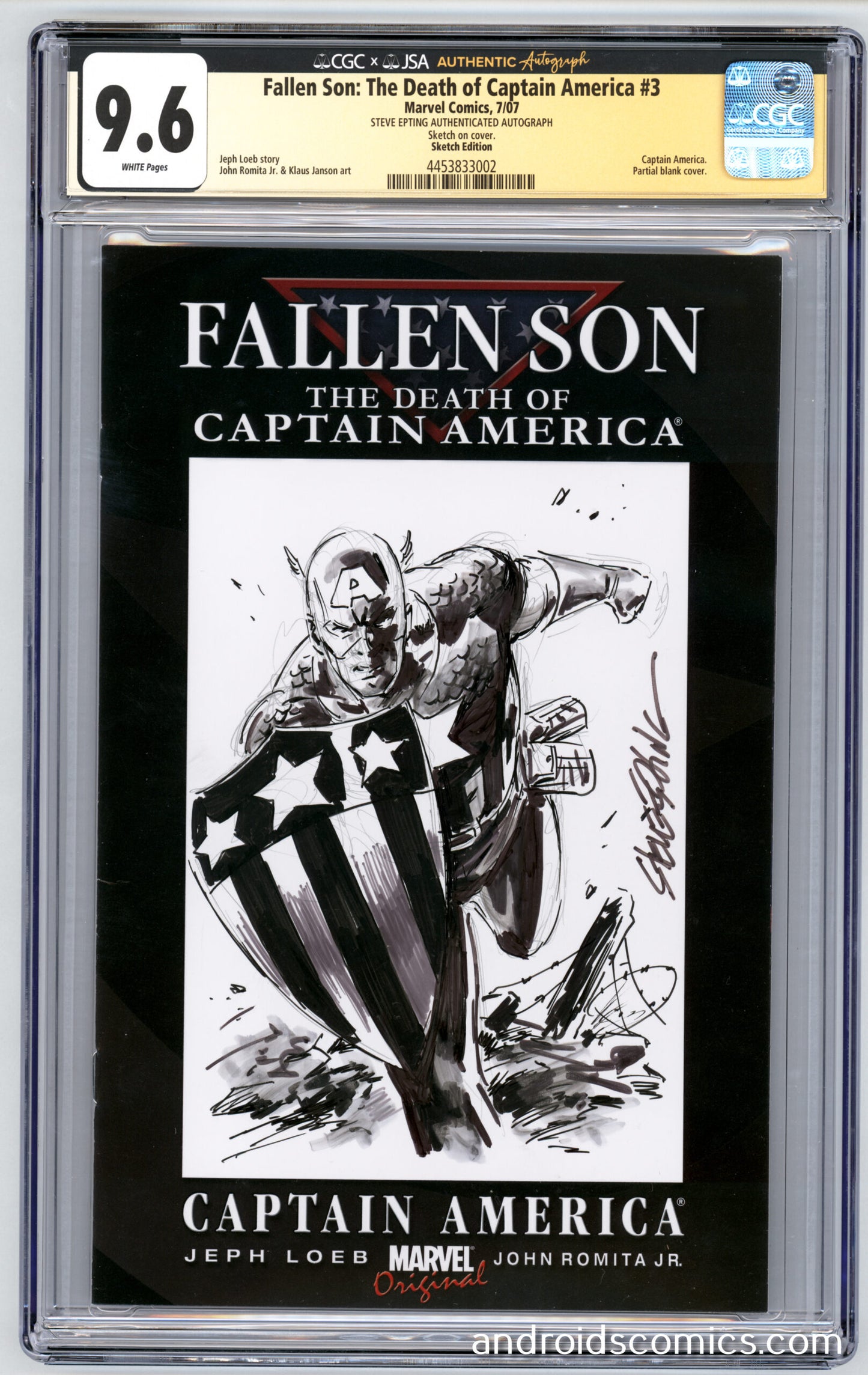 Fallen Son: Death of Captain America #1 CGC JSA 9.6  Signed by Steve Epting
