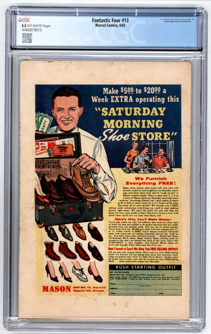 Fantastic Four #13 CGC 4.5 1st App. of the Watcher
