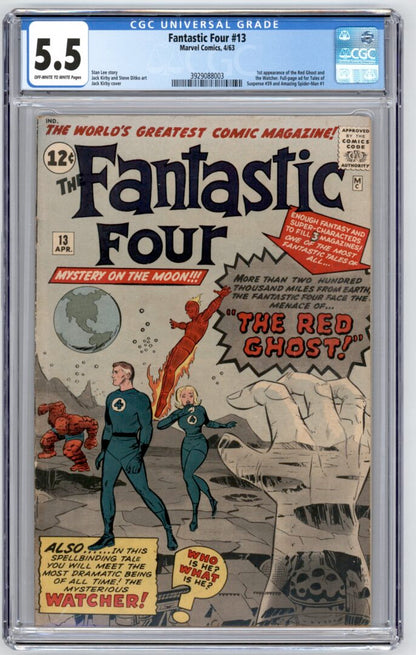 Fantastic Four #13  CGC 5.5  1st appearance of the Red Ghost and the Watcher