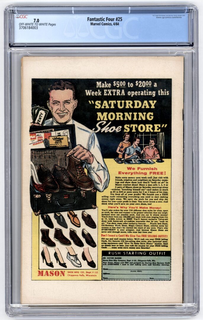 Fantastic Four #25  CGC 7.0  2nd Silver age App. of Captain America