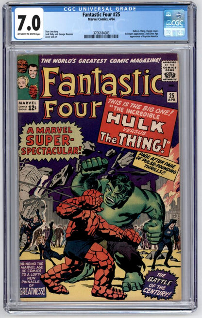 Fantastic Four #25  CGC 7.0  2nd Silver age App. of Captain America