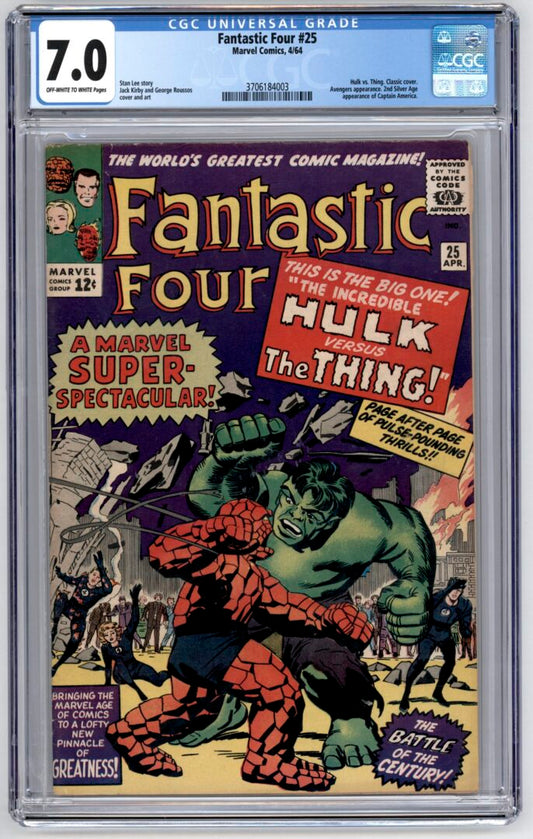 Fantastic Four #25  CGC 7.0  2nd Silver age App. of Captain America