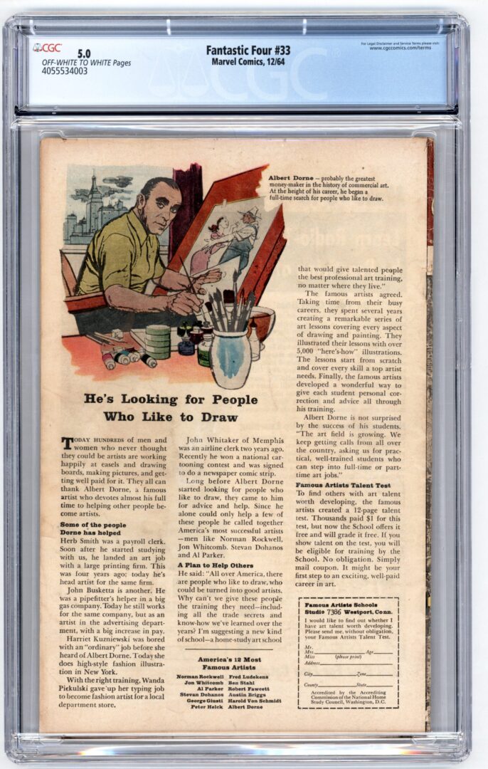 Fantastic Four #33  CGC 5.0  1st appearance of Attuma