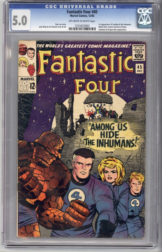 Fantastic Four #45  CGC 5.0  1st appearance of the Inhumans