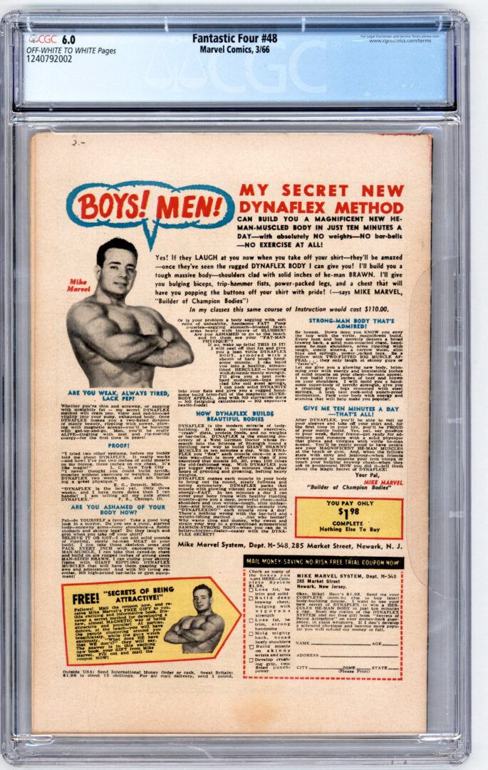 Fantastic Four #48 CGC 6.0 1st cameo App. of Silver Surfer & Galactus