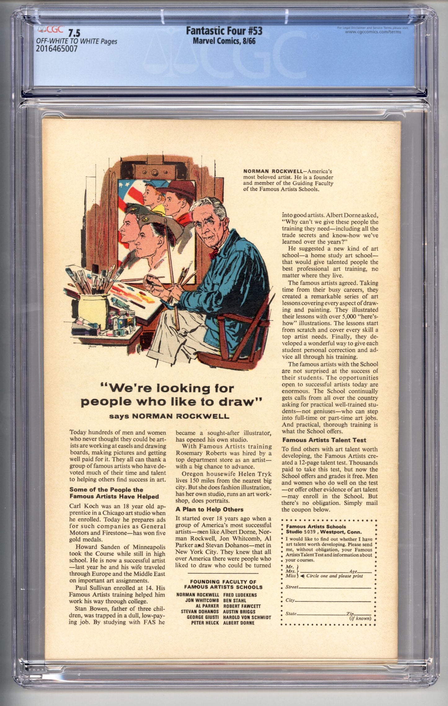 Fantastic Four #53  CGC 7.5  1st appearance of  Klaw  Origin of the Black Panther